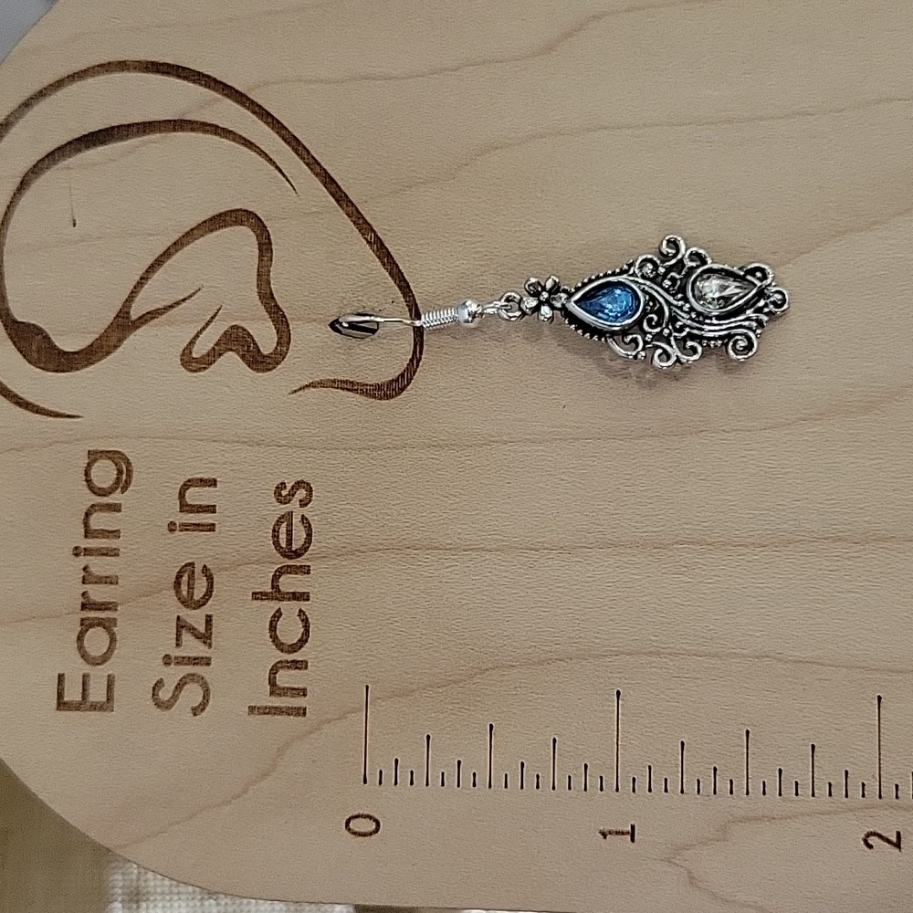 Sterling Silver Topaz Drop Earrings, S925 - Picture 3 of 6